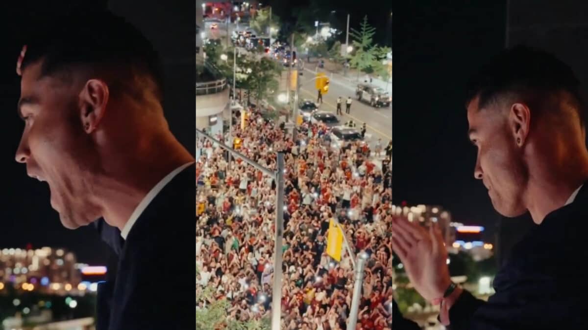 Cristiano Ronaldo Joins Portugal Celebrations With Fans Outside Team Hotel | WATCH