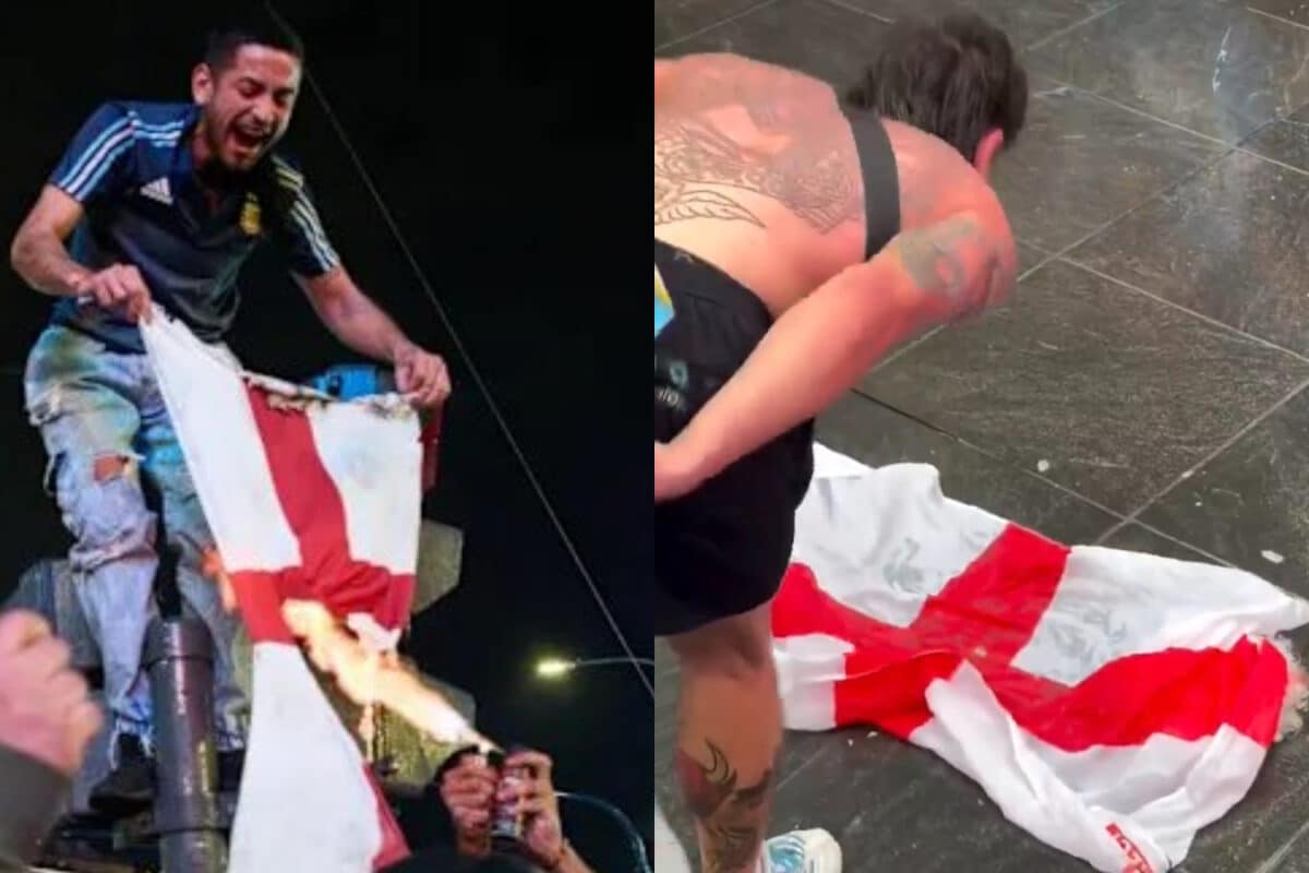 Argentina Fans Burn England Flags After Dramatic World Cup Semi-Final Win | WATCH