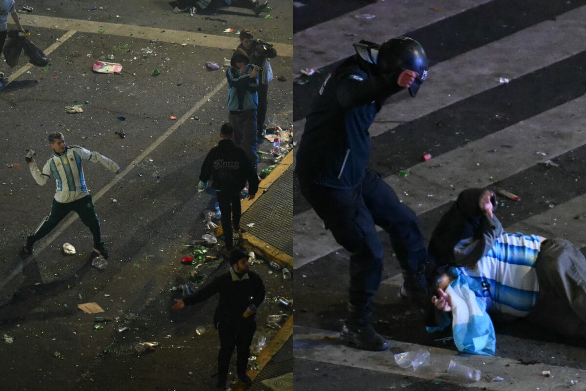 Fans Engage In Violent Clashes With Police In Buenos Aires After Argentina's WC Defeat | WATCH