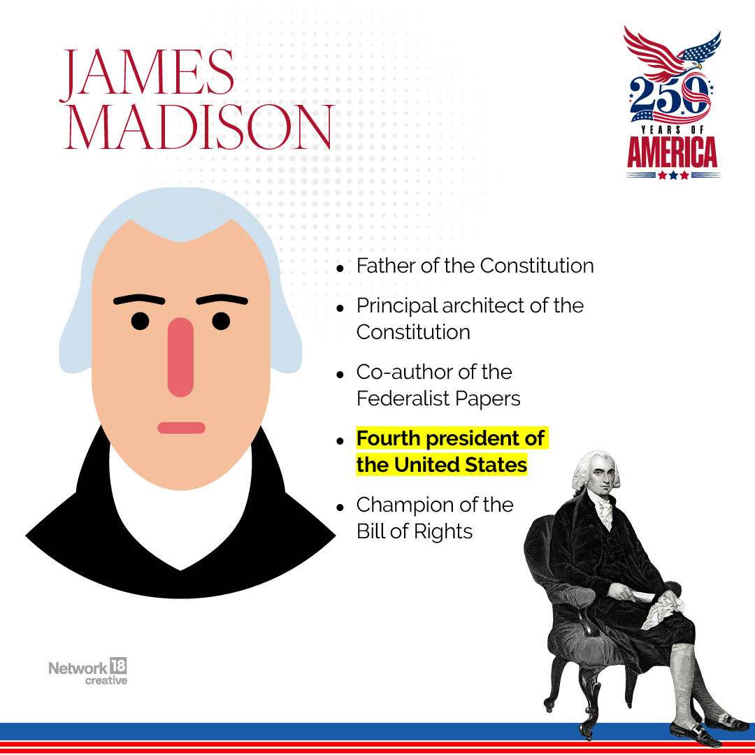 Known as the "Father of the Constitution," James Madison was instrumental in drafting the U.S. Constitution and the Bill of Rights. Known as the "Father of the Constitution," James Madison was instrumental in drafting the U.S. Constitution and the Bill of Rights.