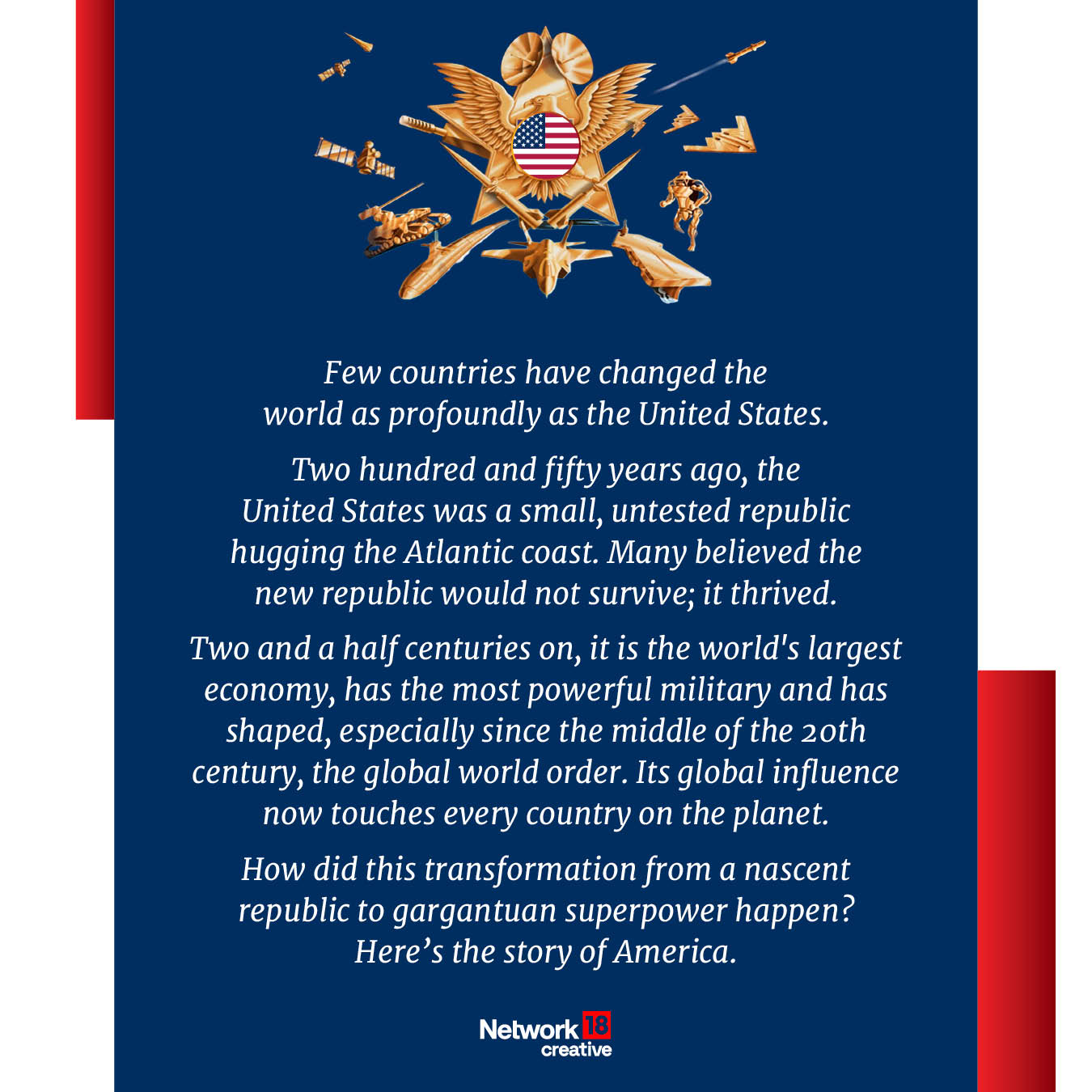 From territorial expansion and industrialisation to global wars and technological breakthroughs, America's rise to superpower status took centuries in the making. Here's a look at the milestones that shaped the country's remarkable journey.