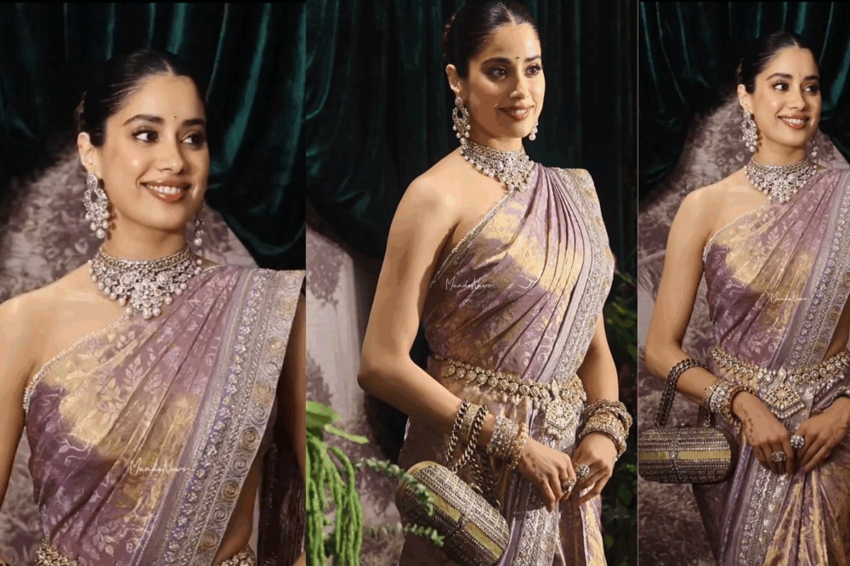 Janhvi Kapoor Just Wore The Dreamiest Lavender Saree Of The Wedding Season