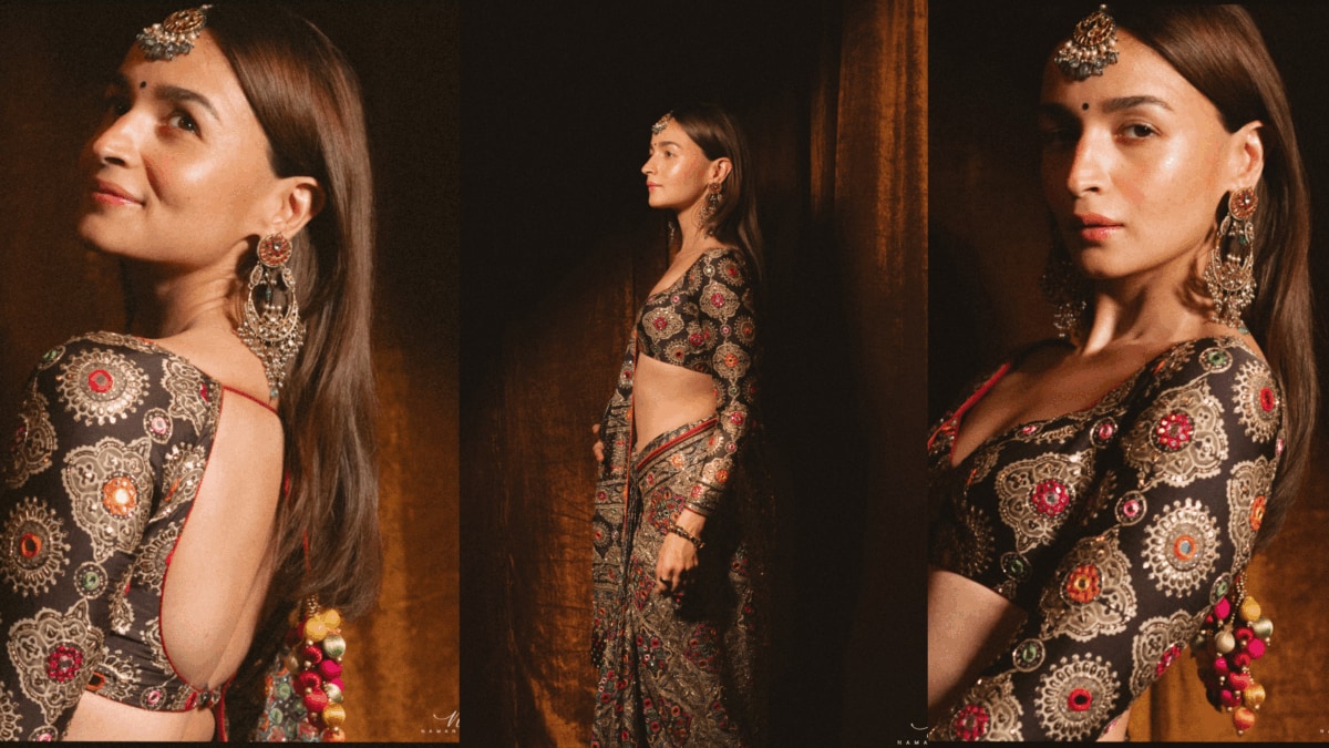 Alia Bhatt's Mirrorwork Ajrakh Saree At Akansha Ranjan Kapoor's Wedding Is Every Bridesmaid's Dream
