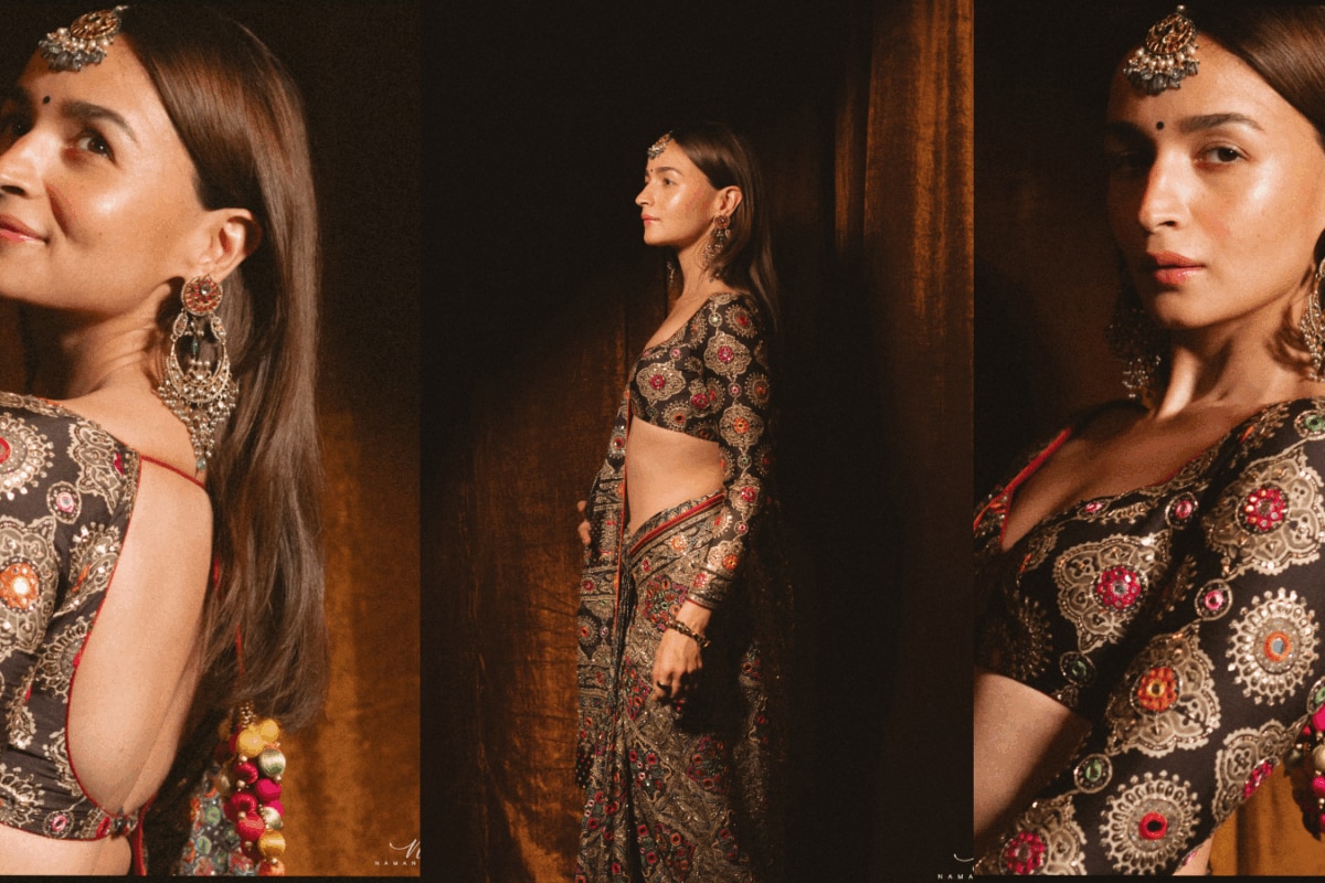 Alia Bhatt's Mirrorwork Ajrakh Saree At Akansha Ranjan Kapoor's Wedding Is Every Bridesmaid's Dream