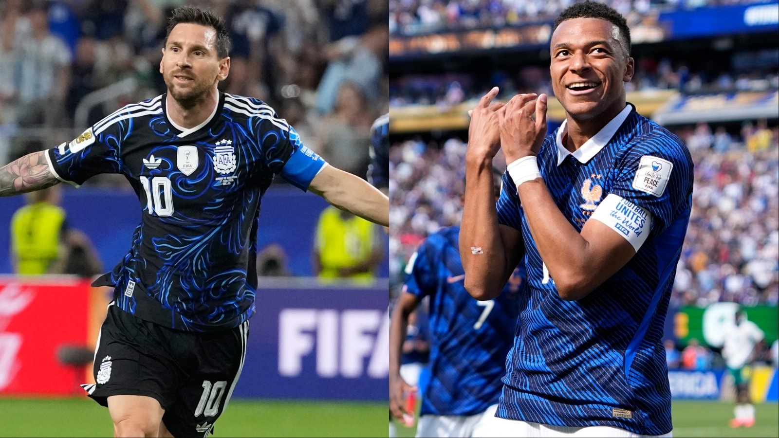 In the ongoing 2026 FIFA World Cup, both Messi and Mbappé have scored six goals each so far for Argentina and France, respectively. In the ongoing 2026 FIFA World Cup, both Messi and Mbappé have scored six goals each so far for Argentina and France, respectively.