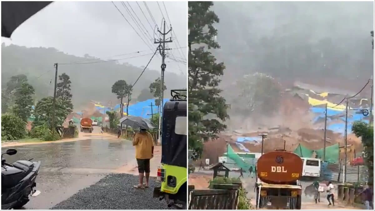Terrifying Video Shows Moment Wayanad Landslide Swept Through Kalladi Project Site; One Dead