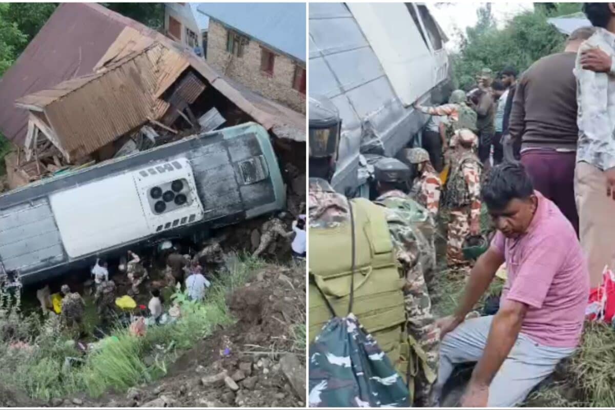 Bus Carrying Amarnath Yatra Pilgrims Skids Off Road, Crashes Onto House In J&K's Ganderbal; Many Injured