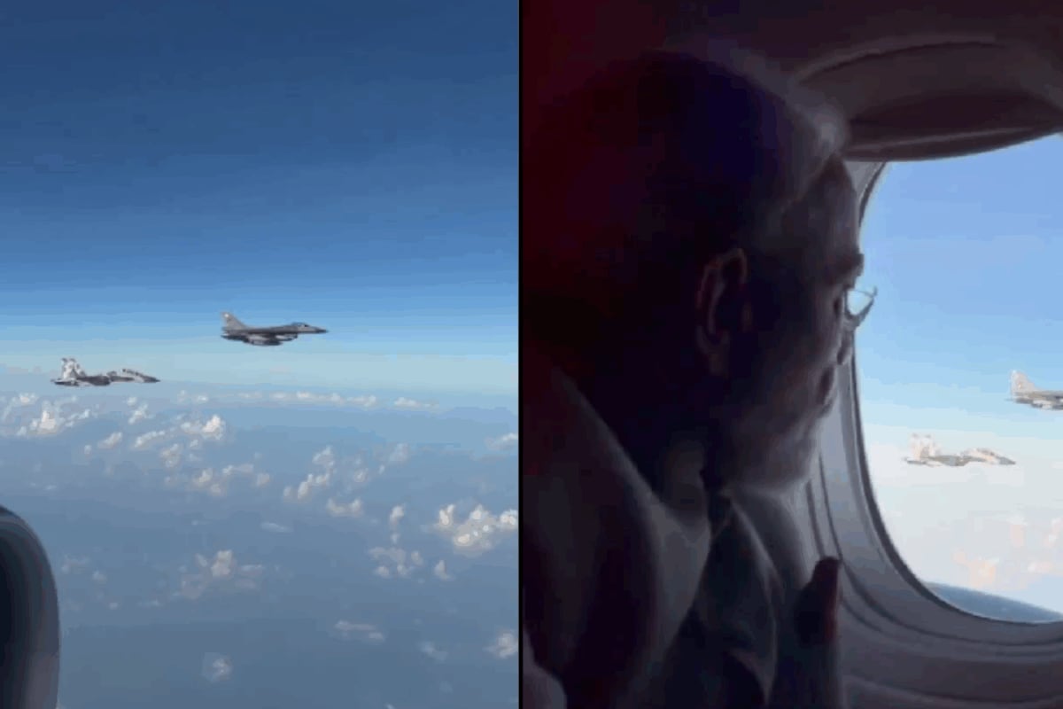 PM Modi Gets Special Welcome As F-16, Sukhoi-30 Jets Escort His Aircraft In Indonesia | Watch