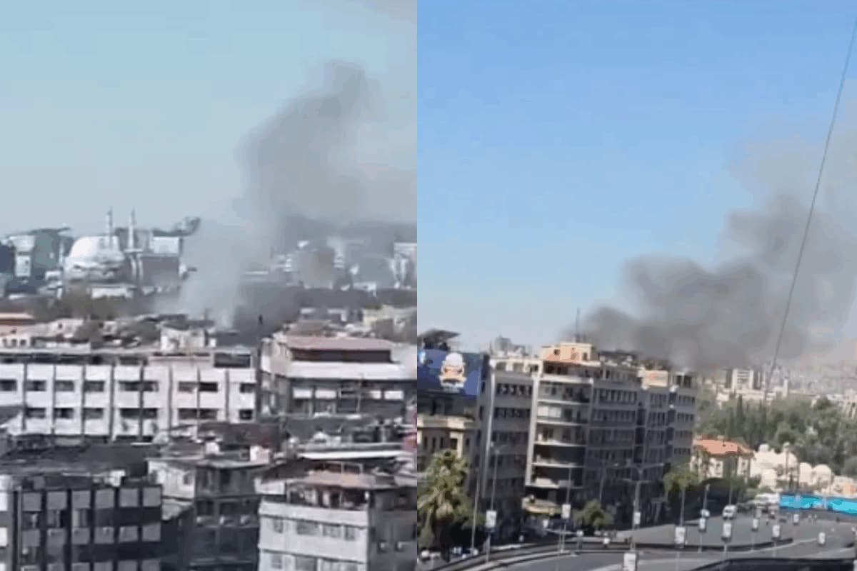 Video Captures Moment Twin Blasts Rock Area Near Macron's Hotel In Damascus
