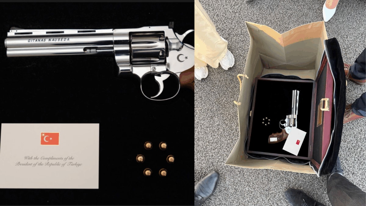 Names’ Engraved Revolvers, Live Ammunition: Erdogan’s Unusual Gift Leaves NATO Leaders Puzzled