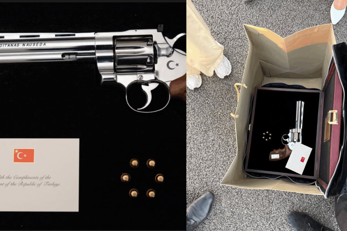 Engraved Revolvers, Live Ammunition: Erdogan's Unusual Gift Leaves NATO Leaders Puzzled