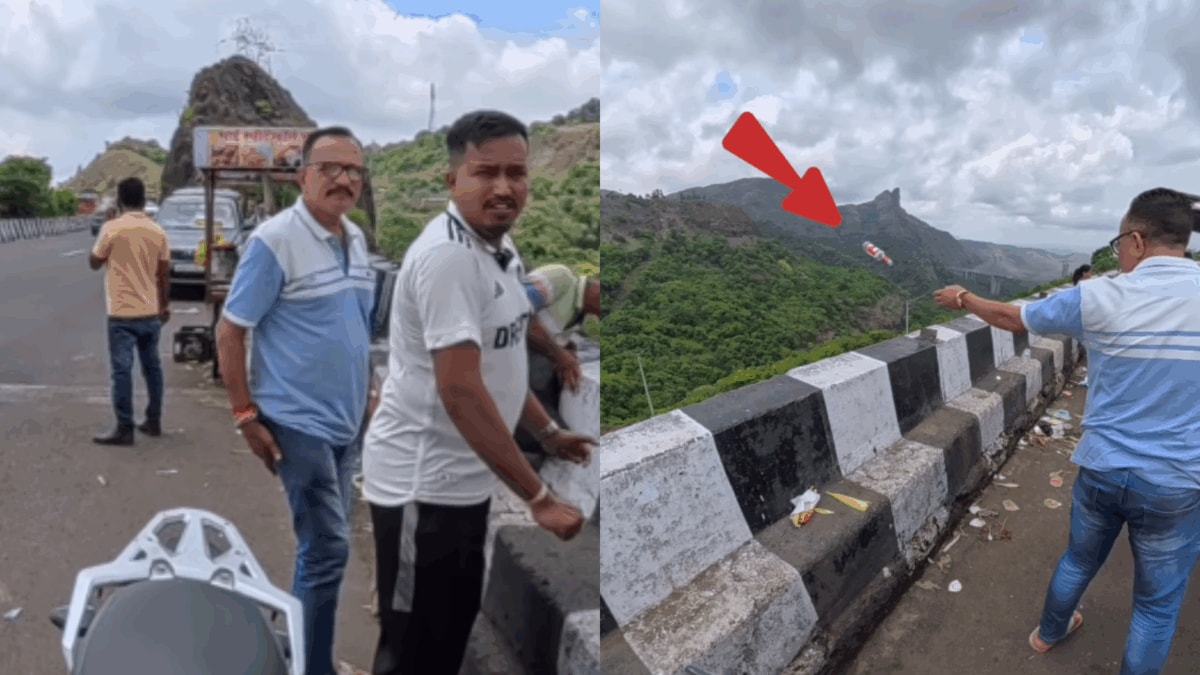 Man Throws Bottle From Lonavala Bridge