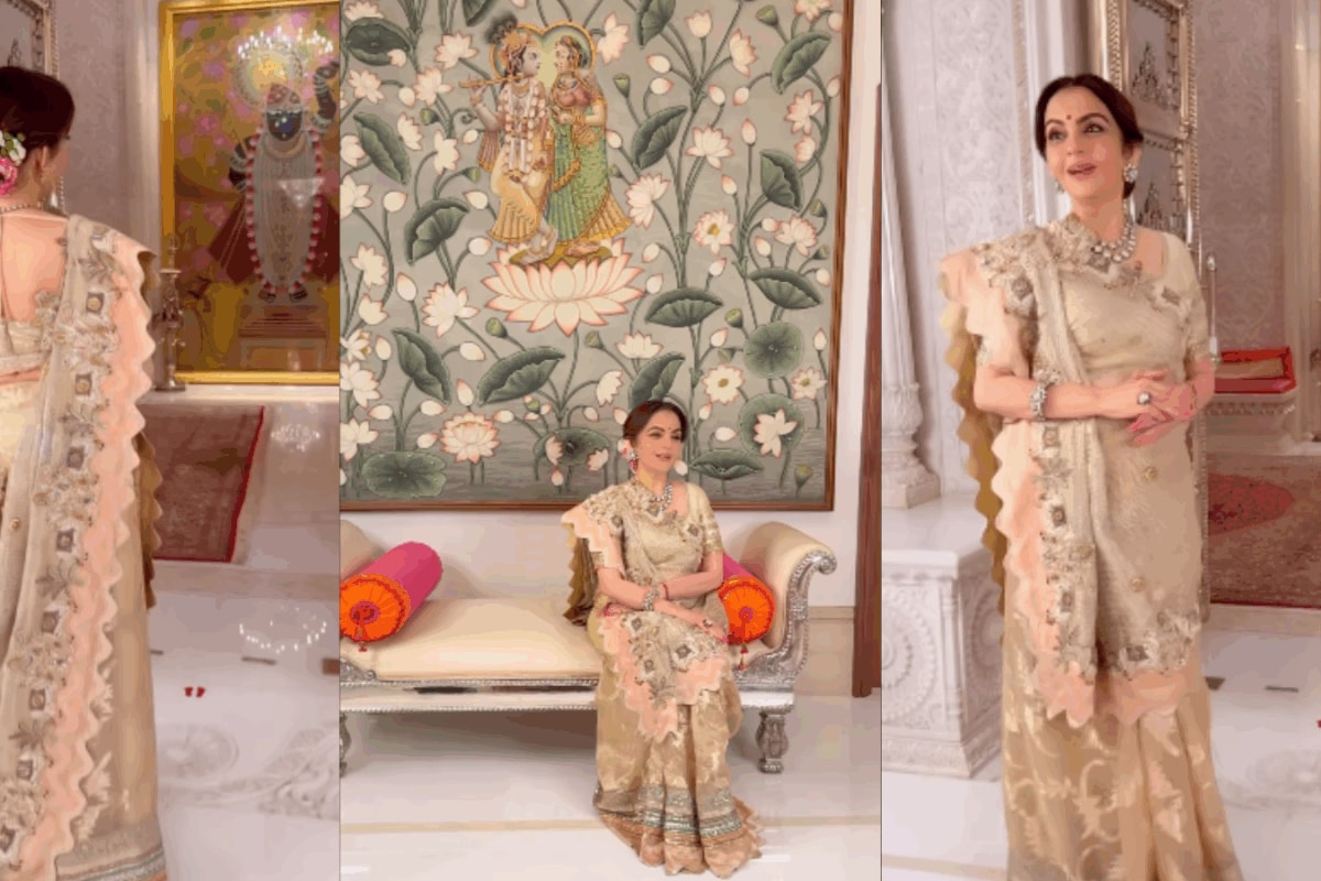 Nita Ambani Brings Faith And Fashion Together In A Krishna-Inspired Saree