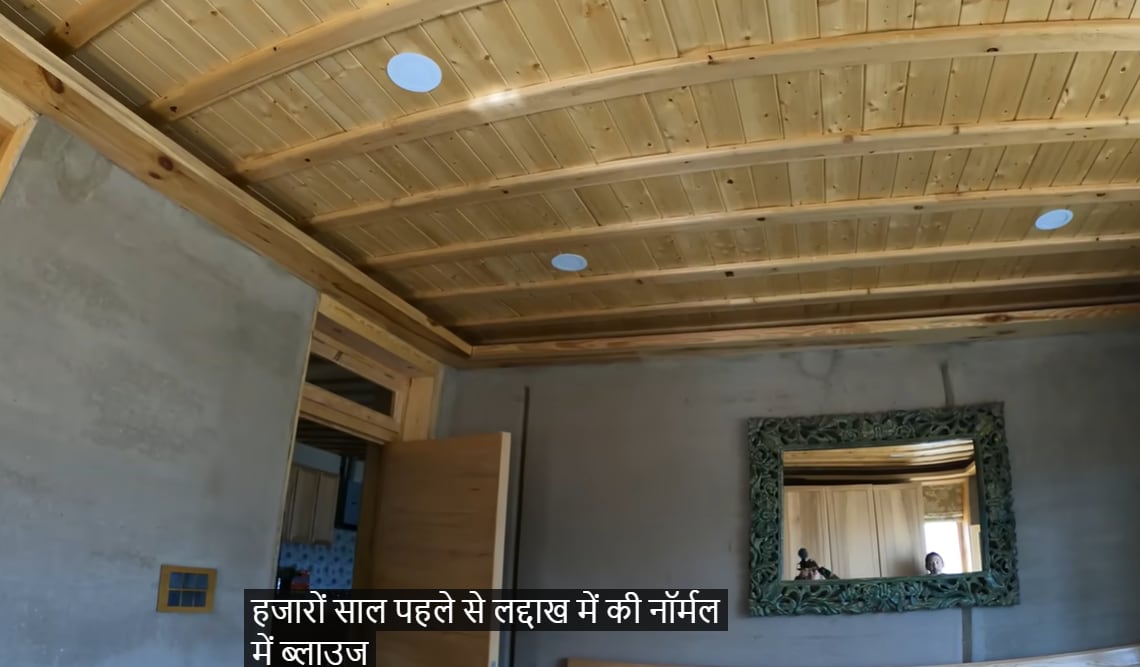 Unlike conventional houses built with concrete and steel, Wangchuk's residence draws inspiration from centuries of Ladakhi architectural wisdom. The structure is constructed primarily of rammed earth and mud, materials that have long been used in Ladakh, Tibet and Kinnaur due to their ability to naturally regulate indoor temperature. The thick earthen walls act as excellent insulation, keeping the interiors cool during the summer and trapping heat during the region's harsh winters. (Credit: Youtube/Tribal Girl) Unlike conventional houses built with concrete and steel, Wangchuk's residence draws inspiration from centuries of Ladakhi architectural wisdom. The structure is constructed primarily of rammed earth and mud, materials that have long been used in Ladakh, Tibet and Kinnaur due to their ability to naturally regulate indoor temperature. The thick earthen walls act as excellent insulation, keeping the interiors cool during the summer and trapping heat during the region's harsh winters. (Credit: Youtube/Tribal Girl)