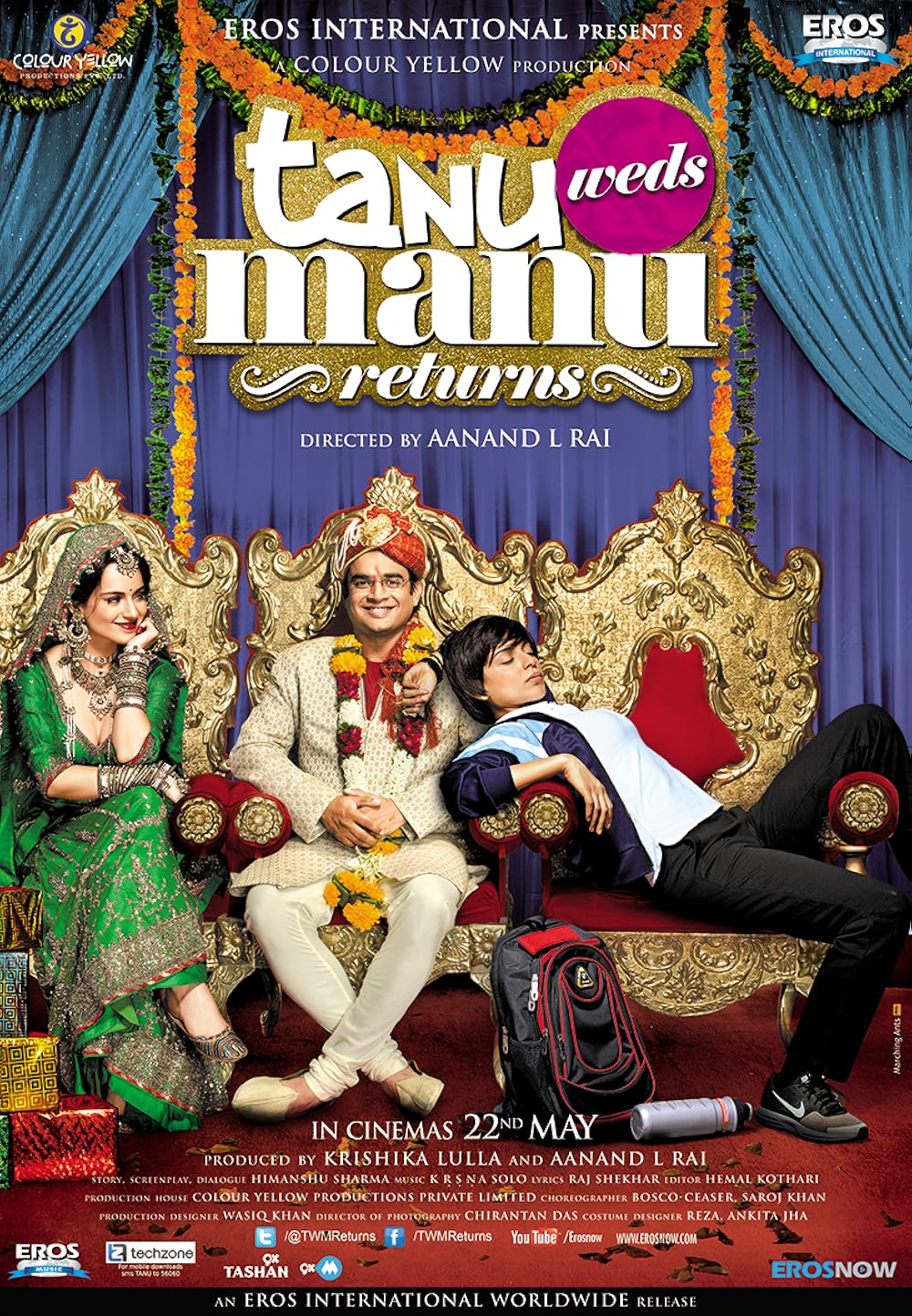 Kangana Ranaut – Tanu Weds Manu Returns (2015)Kangana Ranaut delivered one of the biggest female-led hits in Bollywood with Tanu Weds Manu Returns. Directed by Aanand L. Rai, the romantic comedy saw her in a double role as Tanu and Kusum. The film was a massive commercial success, grossing around ₹258 crore worldwide, making it one of the highest-grossing female-led Indian films of its time.
Kangana Ranaut – Tanu Weds Manu Returns (2015)Kangana Ranaut delivered one of the biggest female-led hits in Bollywood with Tanu Weds Manu Returns. Directed by Aanand L. Rai, the romantic comedy saw her in a double role as Tanu and Kusum. The film was a massive commercial success, grossing around ₹258 crore worldwide, making it one of the highest-grossing female-led Indian films of its time.