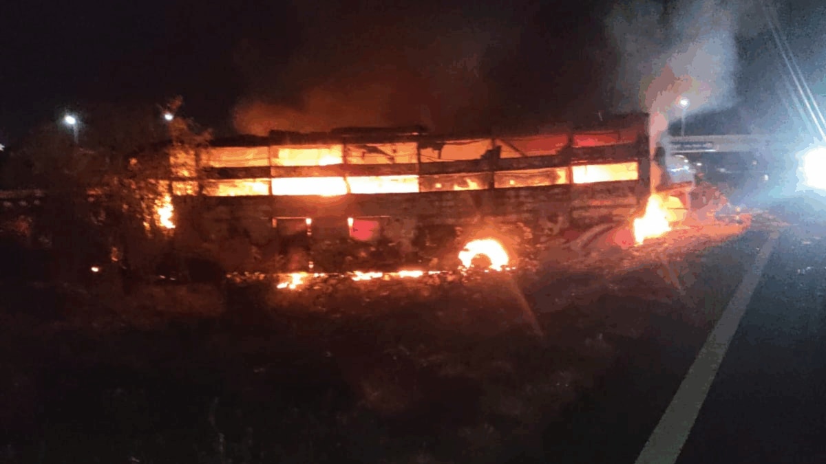 Two Killed, 17 Injured As Bus Bursts Into Flames After Collision With Truck On Delhi-Mumbai Expressway