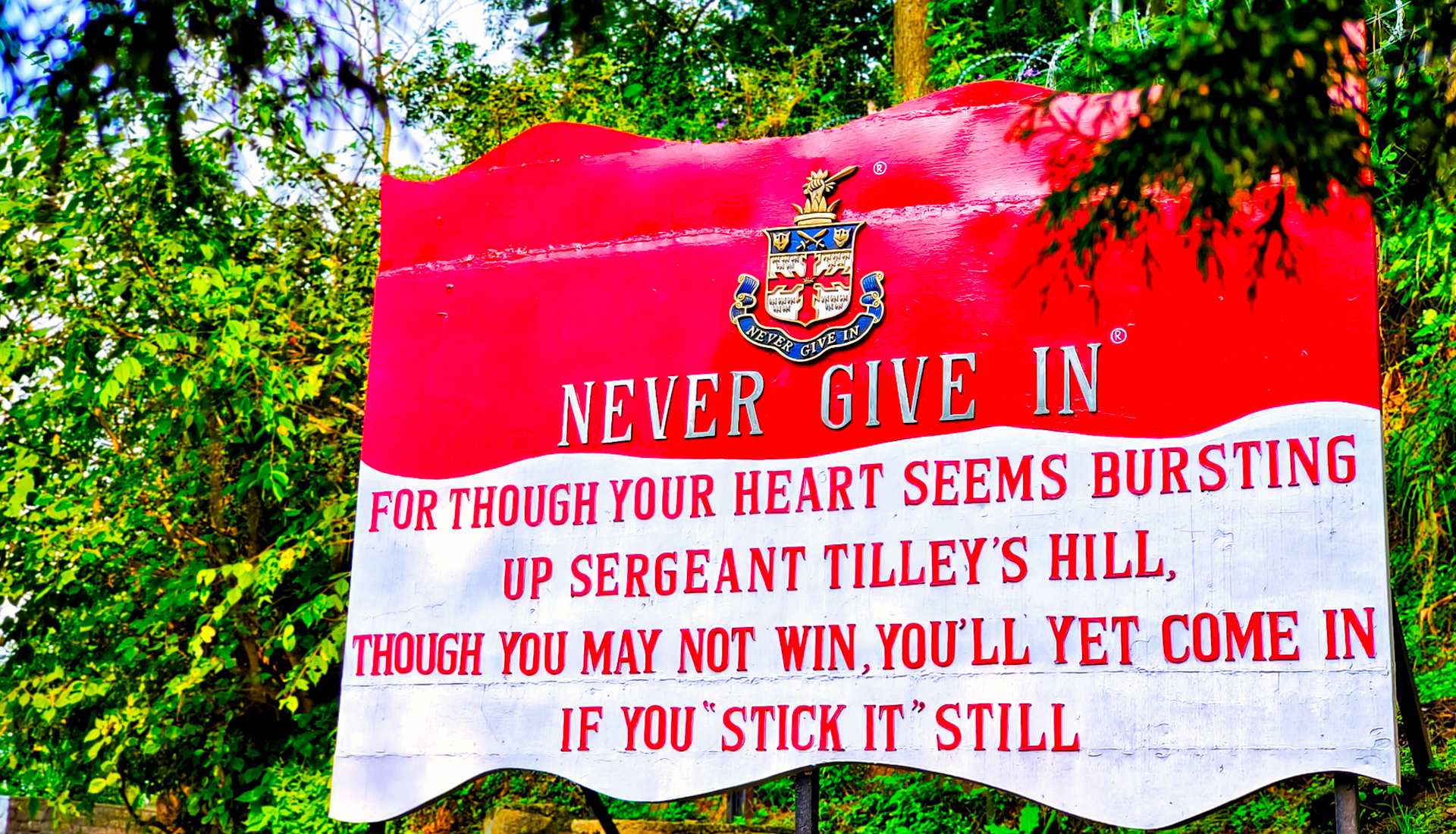 The school's motto, "Never Give In," reflects its emphasis on resilience, discipline and character-building. These values remain at the heart of the institution's educational philosophy even today. The school's motto, "Never Give In," reflects its emphasis on resilience, discipline and character-building. These values remain at the heart of the institution's educational philosophy even today.