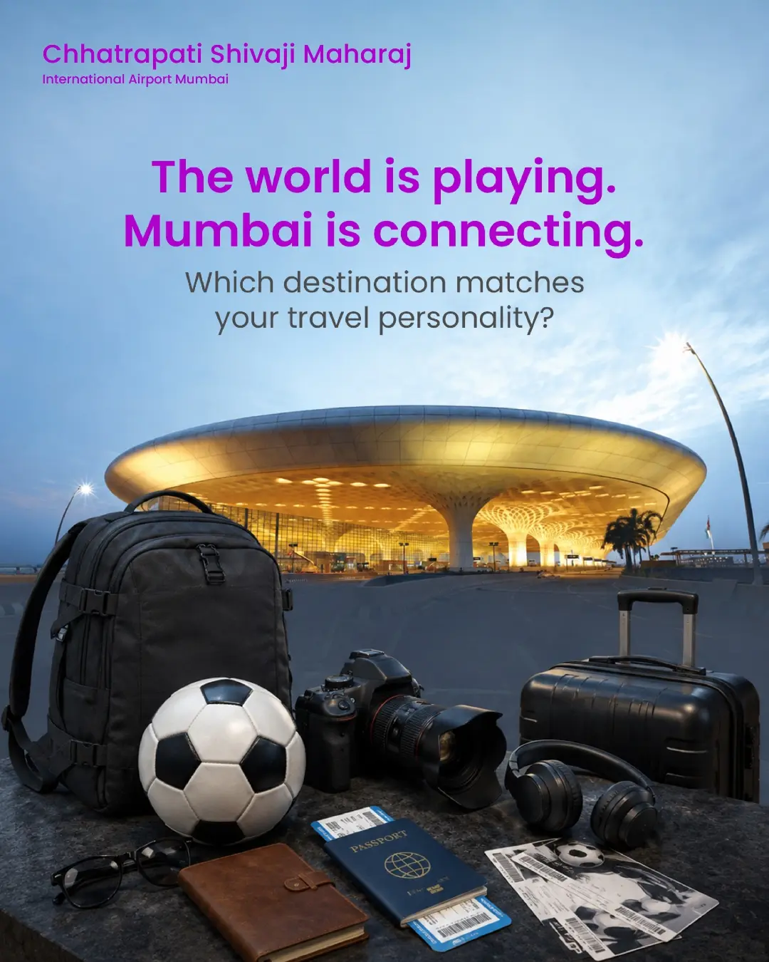 Passengers travelling through Mumbai Airport won't have to choose between their flight and football. Both Terminal 1 and Terminal 2 have been transformed into live screening zones, allowing fans to catch every moment of the World Cup final before boarding. (Image: csmia_official/Instagram)