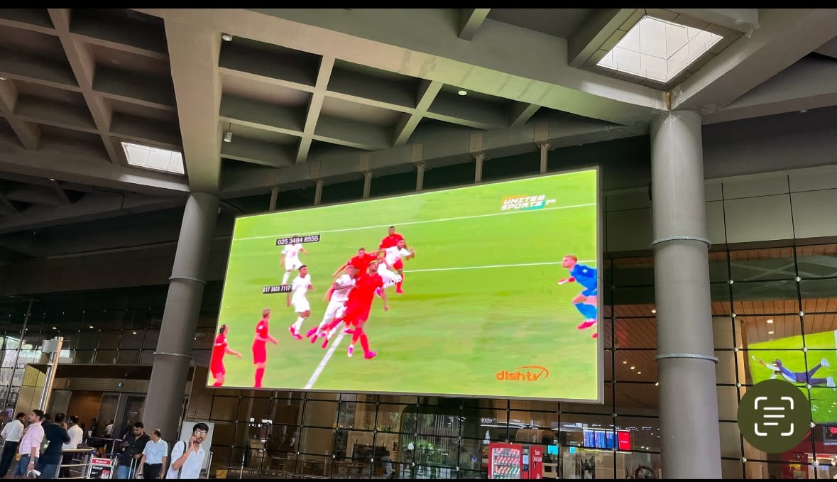 Travellers can complete check-in and security procedures before settling down to watch the final.