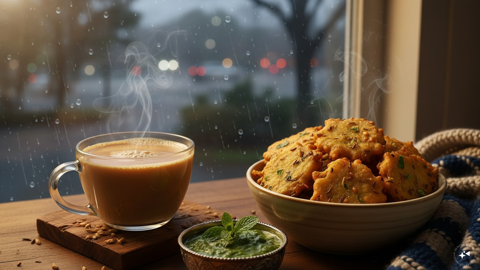Rainy evenings and pakoras are a classic Indian combination. For fasting days, pakoras can be prepared using ingredients like singhara flour, potatoes and permitted spices for a warm snack.