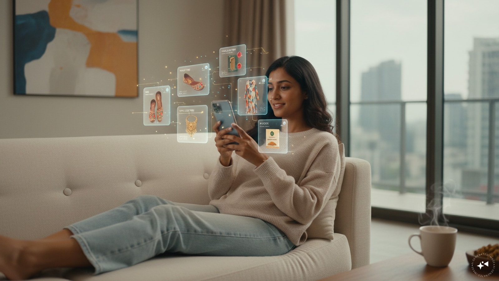 AI Is Making Shopping More Personalized: Online shopping platforms use AI to recommend products based on your interests, browsing history and previous purchases. AI also helps predict delivery times, optimize inventory and improve customer support, making the shopping experience smoother. (AI photo)