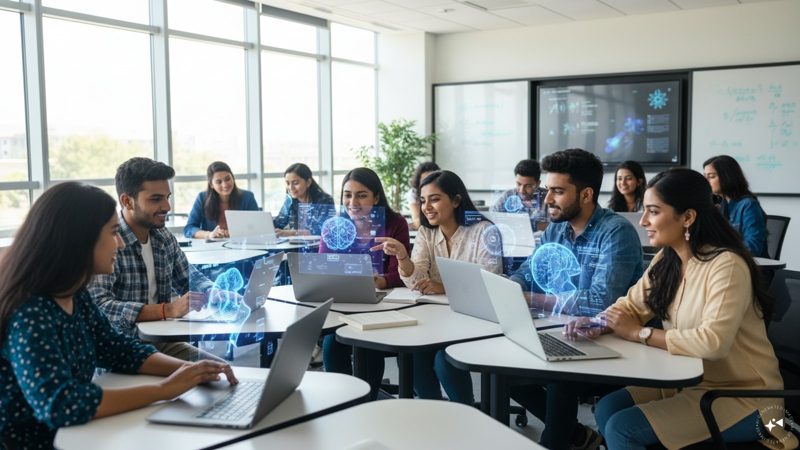 AI Is Changing the Way Students Learn: Students across India are using AI to summarize lessons, solve doubts, learn coding, improve writing and prepare for competitive exams. Teachers are also adopting AI-powered tools to personalize learning and reduce administrative work, giving them more time to focus on teaching. (AI photo)