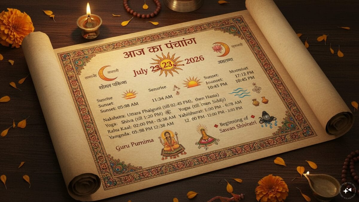 Aaj Ka Panchang, July 23, 2026: Tithi, Vrat, Muhurat And Rahu Kaal