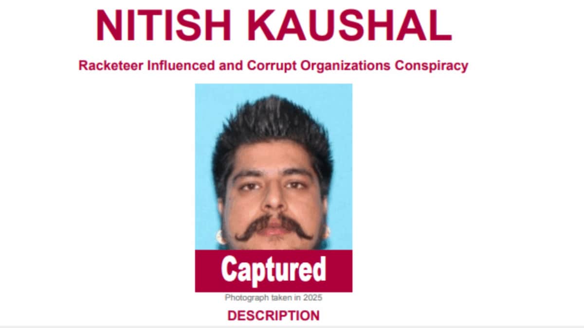 Indian-Origin Gangster Nitish Kaushal Arrested In US Days After Being Added To FBI's Most Wanted List