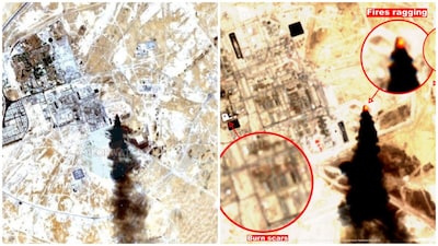 Satellite images backs up reporting of damage at Abqaiq, Aramco’s key crude oil processing plant.