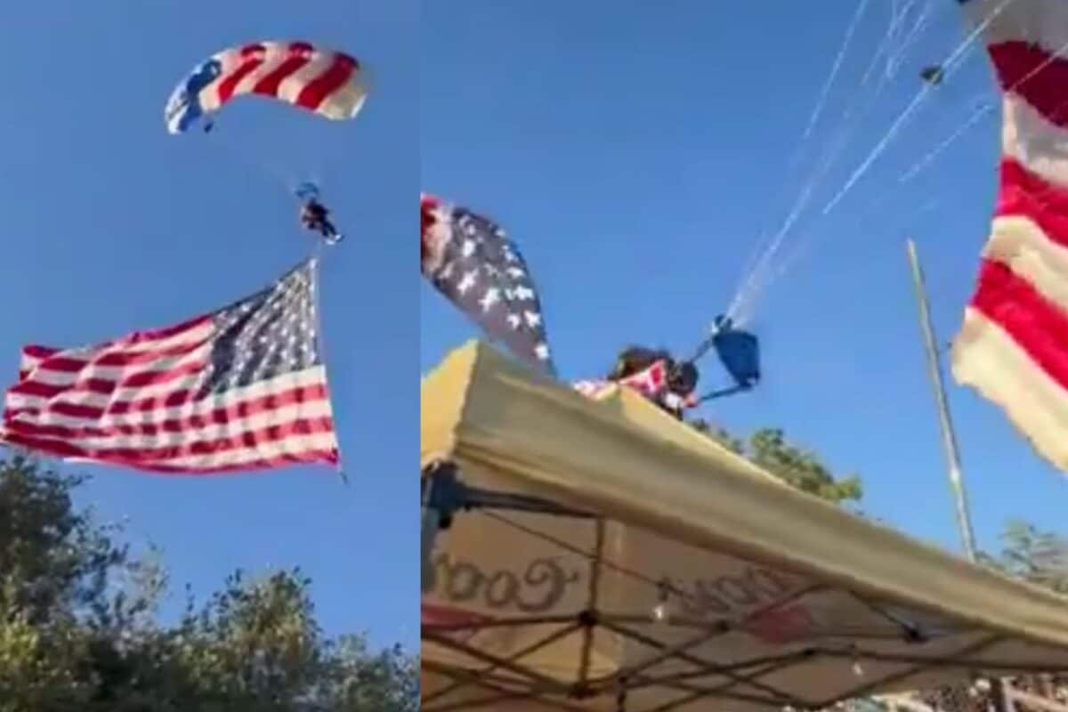 'America 250 Is Going Well': Social Media Has A Field Day After Skydiver With US Flag Crashes Into Tent