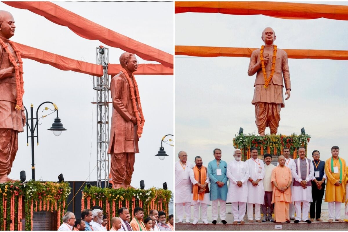 CM Yogi Inaugurates Prerna Park In Prayagraj, Unveils Statues Of Mookerjee, Vajpayee And Singhal