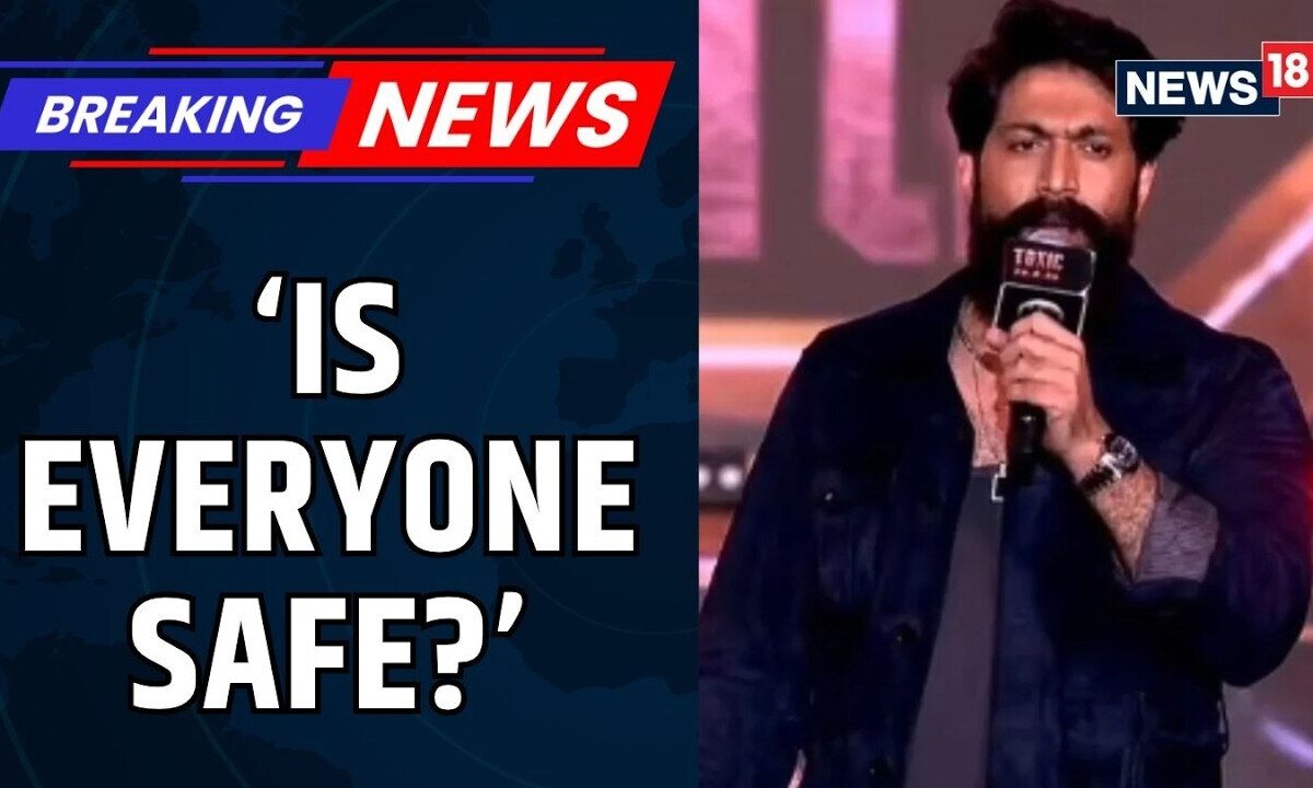 Yash Stops Speech as Chaos Erupts at Hyderabad Event | Crowd Safety Under Question | News18