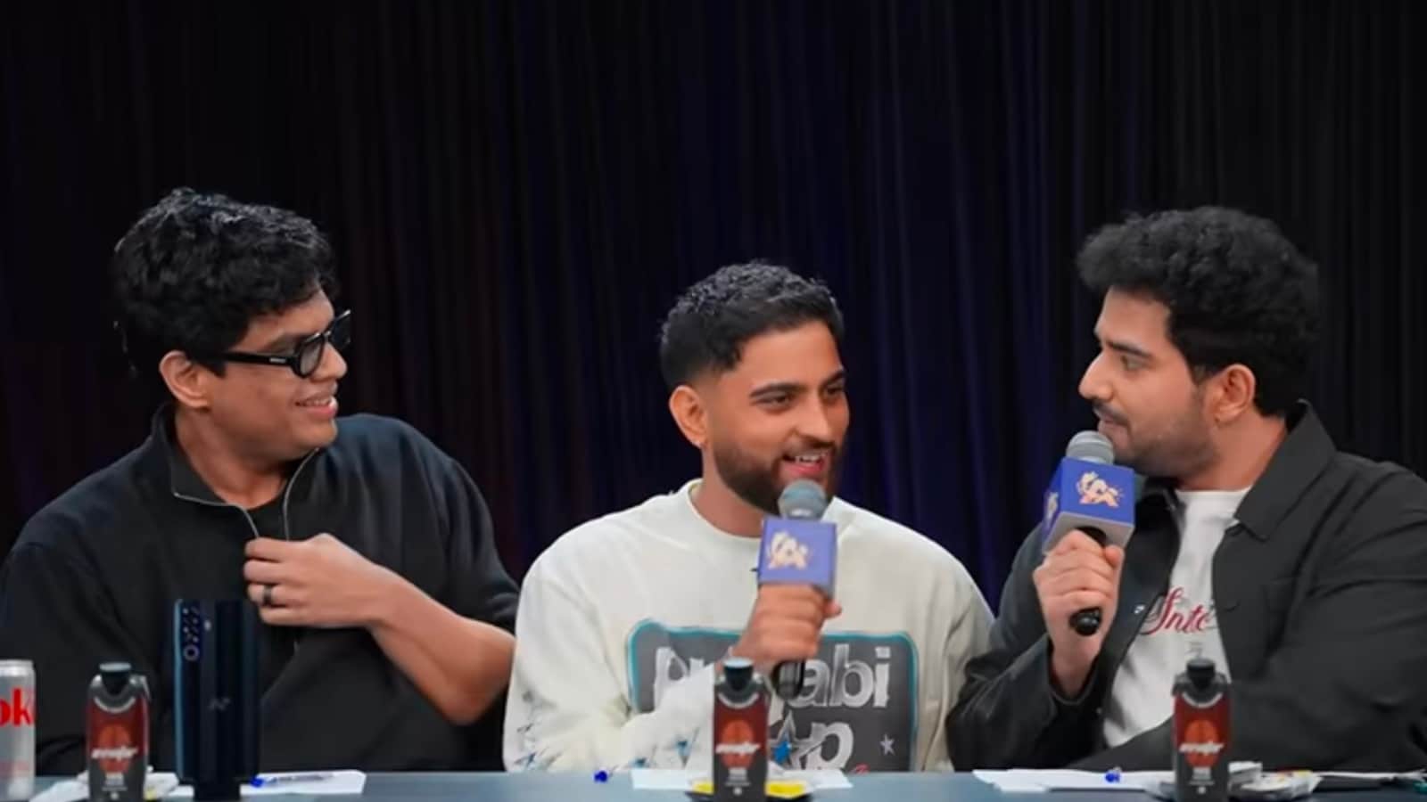 Aujla abruptly stopped himself from asking a contestant about relationships and intimacy. Looking at the chair he was sitting in, he joked, “Ye kursi mein kuch hai,” which people interpreted as a reference to Ranveer Allahbadia, who had previously occupied the same seat and asked a question that led to a massive controversy. (Image: Instagram/@indiasgotlatent) Aujla abruptly stopped himself from asking a contestant about relationships and intimacy. Looking at the chair he was sitting in, he joked, “Ye kursi mein kuch hai,” which people interpreted as a reference to Ranveer Allahbadia, who had previously occupied the same seat and asked a question that led to a massive controversy. (Image: Instagram/@indiasgotlatent)