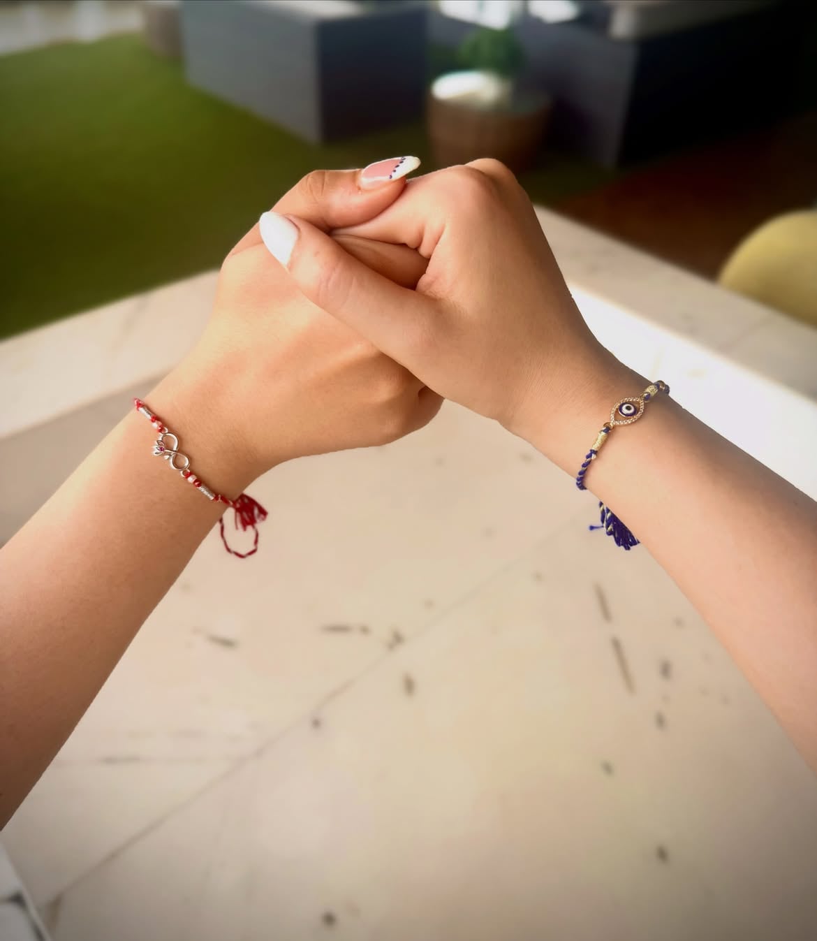 Kriti Sanon and Nupur Sanon: Kriti Sanon posted a photo showing her and Nupur's rakhi-clad wrists, captioning it: “While the Rakhi fashion committee is still in session, we’re focusing on what really matters. Happy Rakhi to all.” (Image: Instagram)
