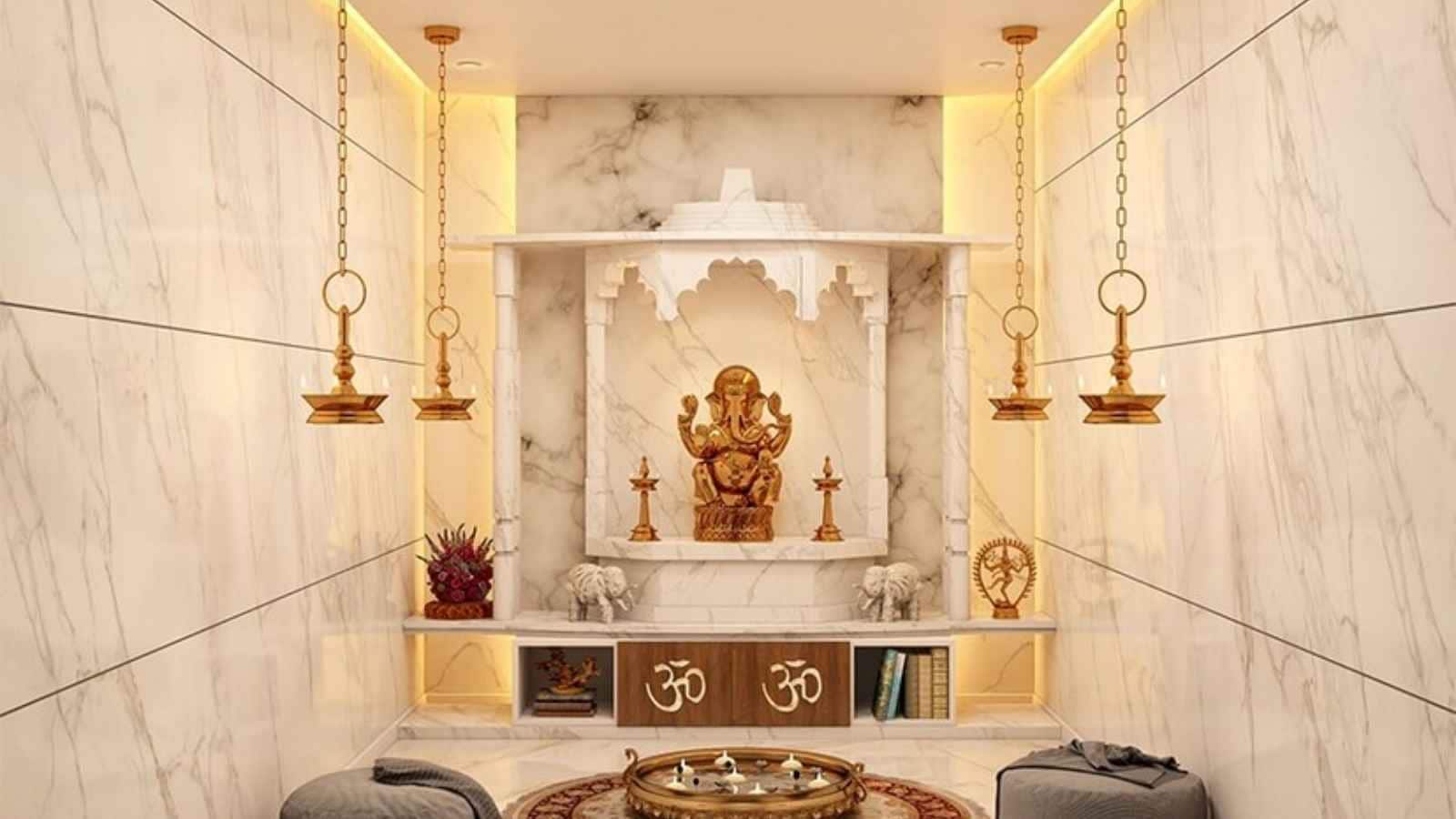 The simplest Vastu-friendly approach is to maintain cleanliness, order and tranquillity. Keep idols and religious pictures properly arranged, remove damaged or unnecessary items, and ensure the prayer area remains dedicated to worship rather than everyday storage.