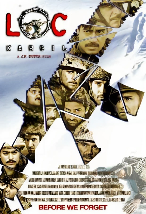 LOC: Kargil (2003): Directed by J.P. Dutta, this grand ensemble war epic details Operation Vijay step-by-step. It chronicles real-life Indian soldiers fighting fiercely against Pakistani infiltrators along high-altitude battlefronts, highlighting personal sacrifices, battlefield camaraderie, and supreme bravery throughout the crucial 1999 conflict. LOC: Kargil (2003): Directed by J.P. Dutta, this grand ensemble war epic details Operation Vijay step-by-step. It chronicles real-life Indian soldiers fighting fiercely against Pakistani infiltrators along high-altitude battlefronts, highlighting personal sacrifices, battlefield camaraderie, and supreme bravery throughout the crucial 1999 conflict.