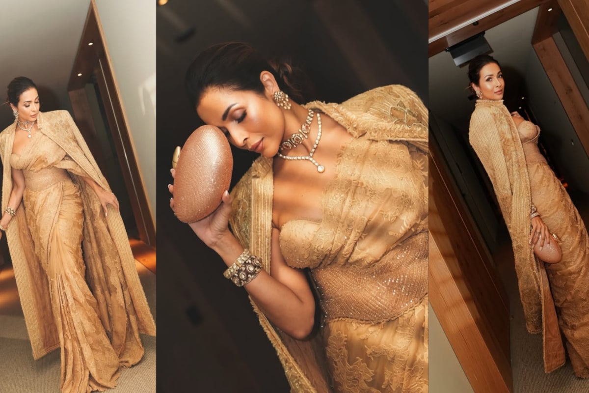 Malaika Arora Gave Classic Saree A Power-Dressing Twist With Statement Jacket In Melbourne