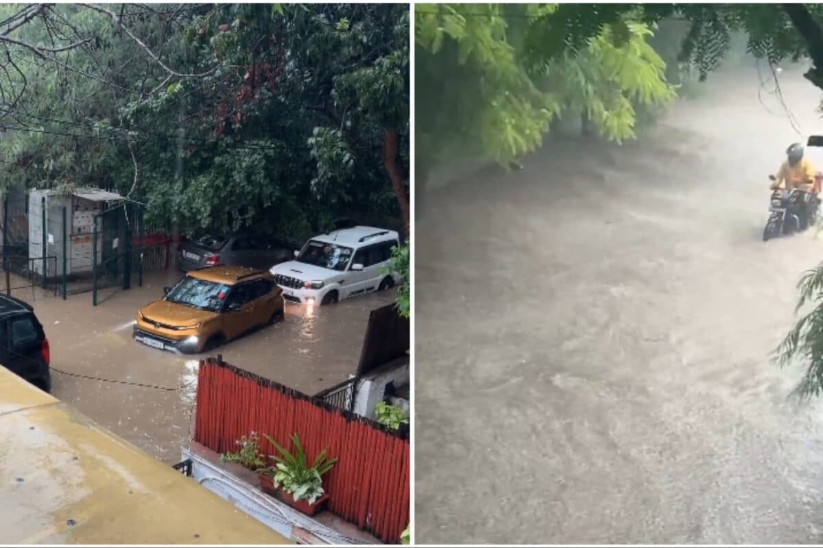 Gurugram Sees Heavy Waterlogging, Traffic Snarls As Intense Rain Batters Delhi-NCR | Videos