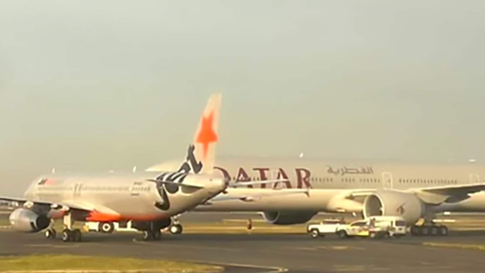 Jetstar and Qatar Airways planes nearly collide on Sydney Airport tarmac; ATSB investigates close proximity, both aircraft stopped abruptly