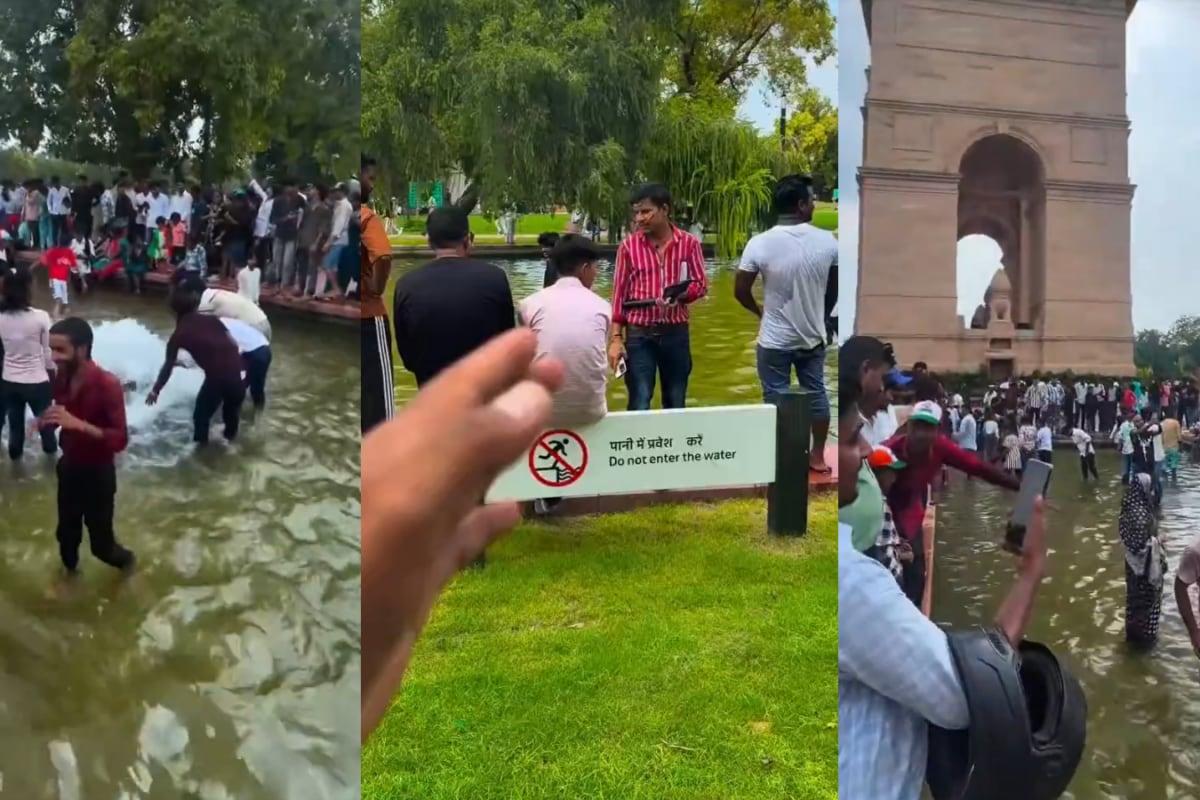 ‘No Civic Sense’: People Enter Water Body At India Gate Despite ‘Do Not Enter’ Warning, Video Goes Viral