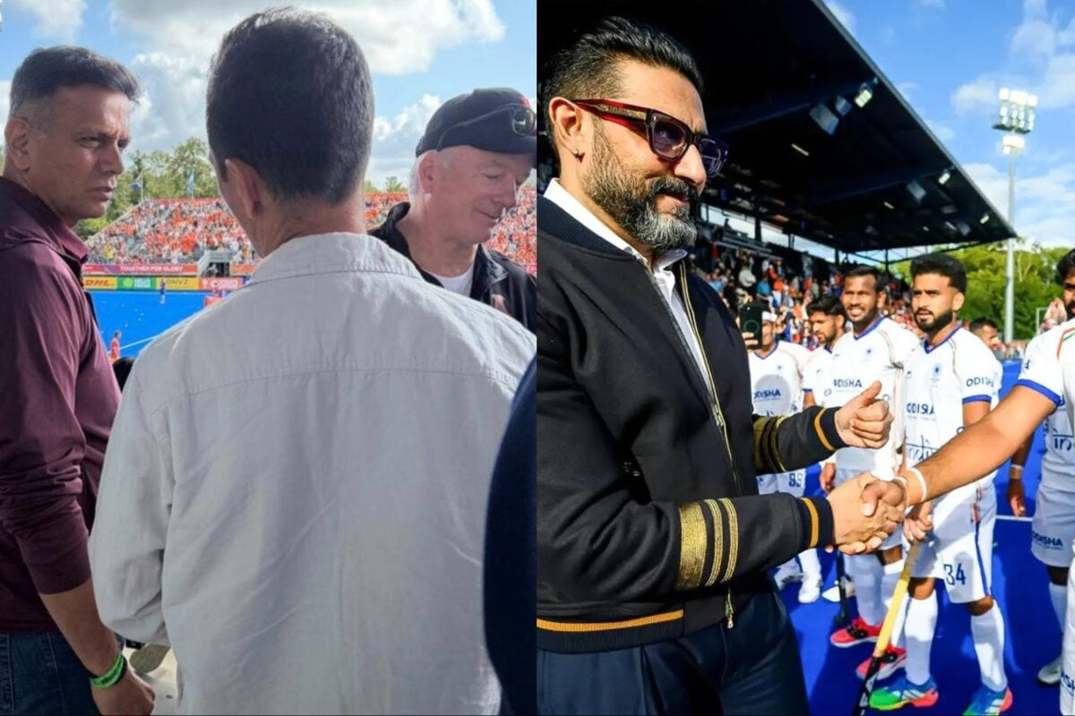 Rahul Dravid, Abhishek Bachchan Attend India-Netherlands Men's Hockey World Cup 2026 Match | Watch