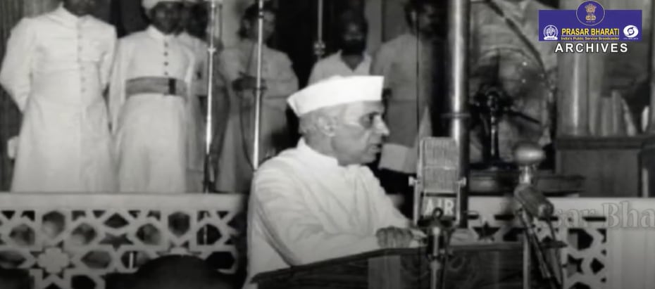 At midnight, Nehru delivered the words that would become permanently associated with the country's freedom: 