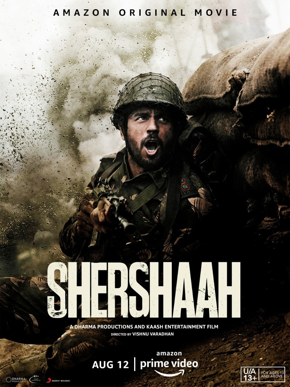 Shershaah (2021): This biographical war drama tells the heroic story of Captain Vikram Batra, who earned the Param Vir Chakra posthumously. Sidharth Malhotra depicts Batra’s fearless leadership and legendary "Dil Maange More" war cry during crucial Kargil battles. Shershaah (2021): This biographical war drama tells the heroic story of Captain Vikram Batra, who earned the Param Vir Chakra posthumously. Sidharth Malhotra depicts Batra’s fearless leadership and legendary "Dil Maange More" war cry during crucial Kargil battles.