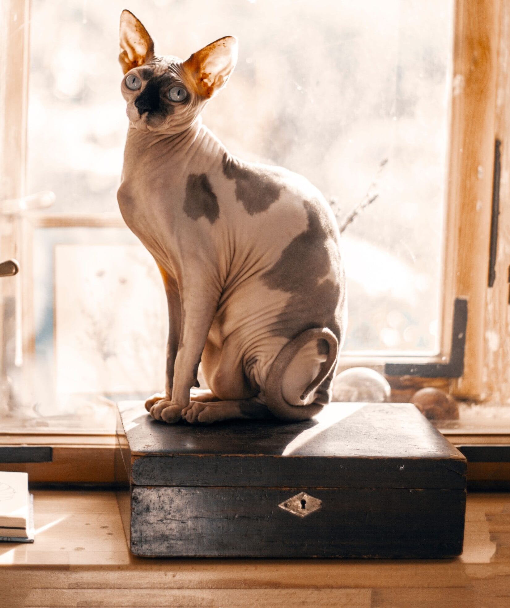 Sphynx: The Sphynx is famous for its almost hairless body, large ears and wrinkled skin. Despite its appearance, it is known for being affectionate and social.
