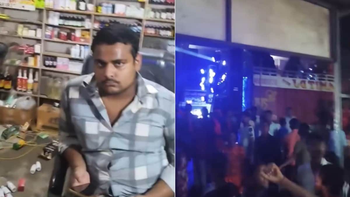 டிஜே இசைக்கு அருகில் கடை பொருட்கள் சரிந்த வீடியோ வைரல்