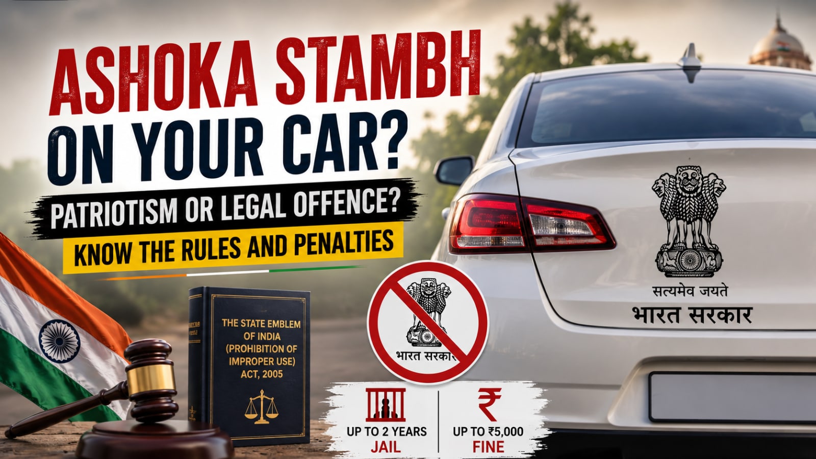 GK: Is It Legal To Put Ashoka Stambh Or National Flag On Your Car? Know the Rules 5 Untitled design 9 2026 08 42785b69775cd5c55d0bf494e28b532a