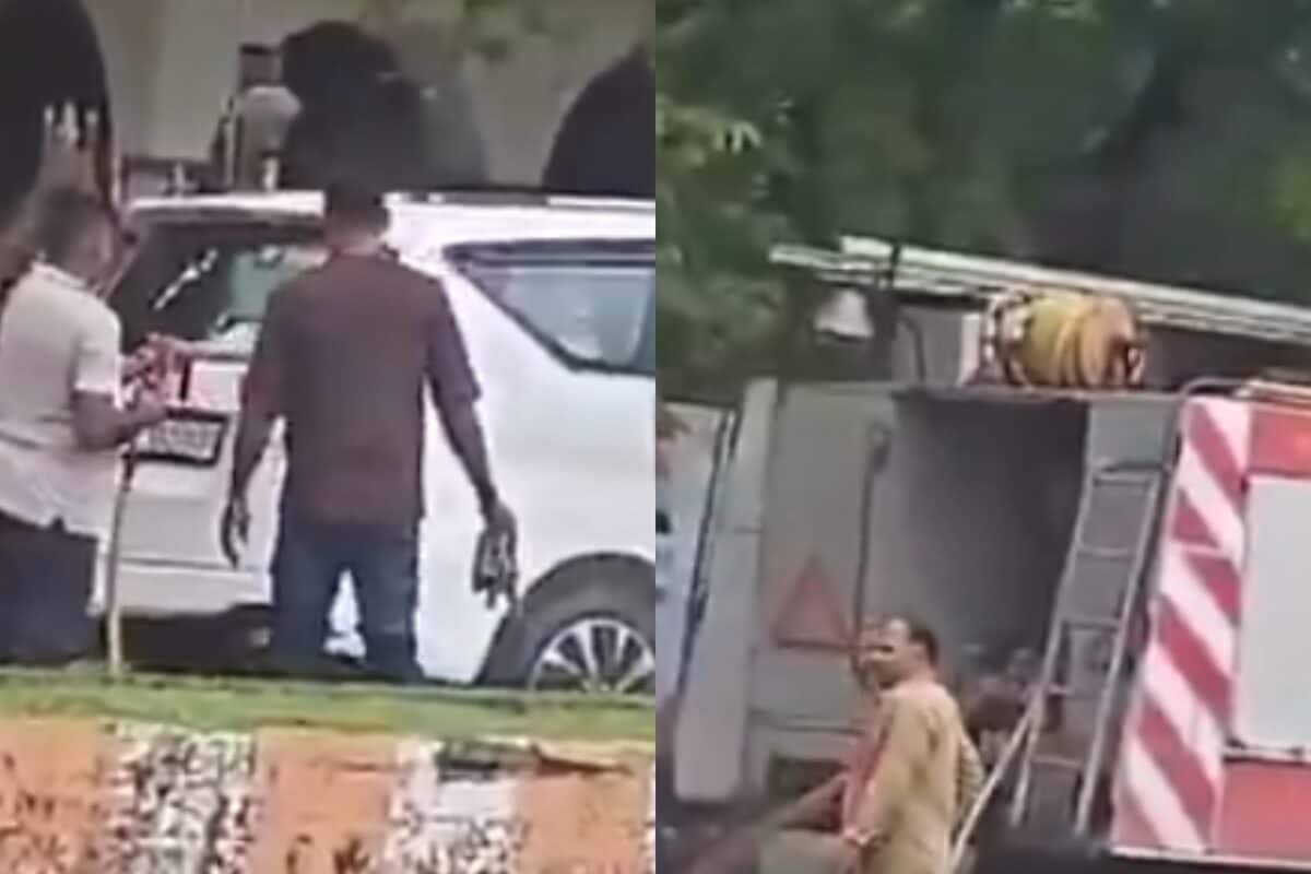 ‘Fire Brigade For Washing Cars?’ BJP MLA’s Innova Seen Being Sprayed With Water In Viral MP Video