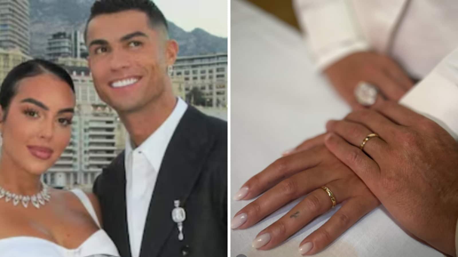 Cristiano Ronaldo and Georgina Rodríguez have finally tied the knot, nearly a decade after they first began their relationship. The couple reportedly exchanged minimalist wedding bands during their intimate civil ceremony in Cascais, Portugal, but it was Rodríguez’s enormous engagement ring that continued to steal attention in the wedding announcement photograph. Cristiano Ronaldo and Georgina Rodríguez have finally tied the knot, nearly a decade after they first began their relationship. The couple reportedly exchanged minimalist wedding bands during their intimate civil ceremony in Cascais, Portugal, but it was Rodríguez’s enormous engagement ring that continued to steal attention in the wedding announcement photograph.