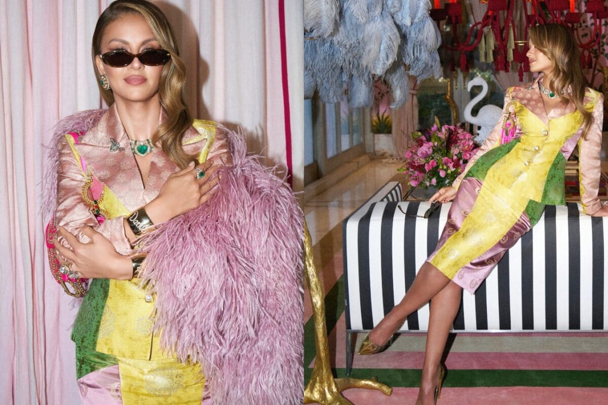 Natasha Poonawalla Is A Maximalist Dream In Archival Versace Banarasi Skirt Suit