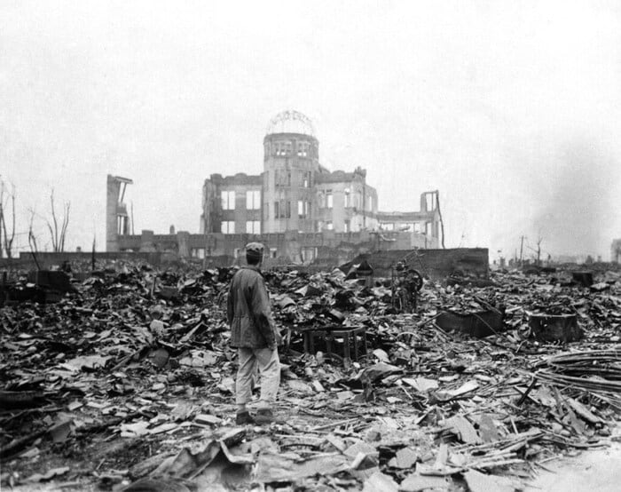 An allied correspondent walks through Hiroshima’s ruins in September 1945, documenting the devastation and the long-lasting effects of radiation exposure on survivors. (Image: AP file)